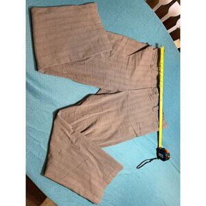 Lee Womens Comfort Waistband Brown Pants Size 16 Medium Cotton Blend Herringbone